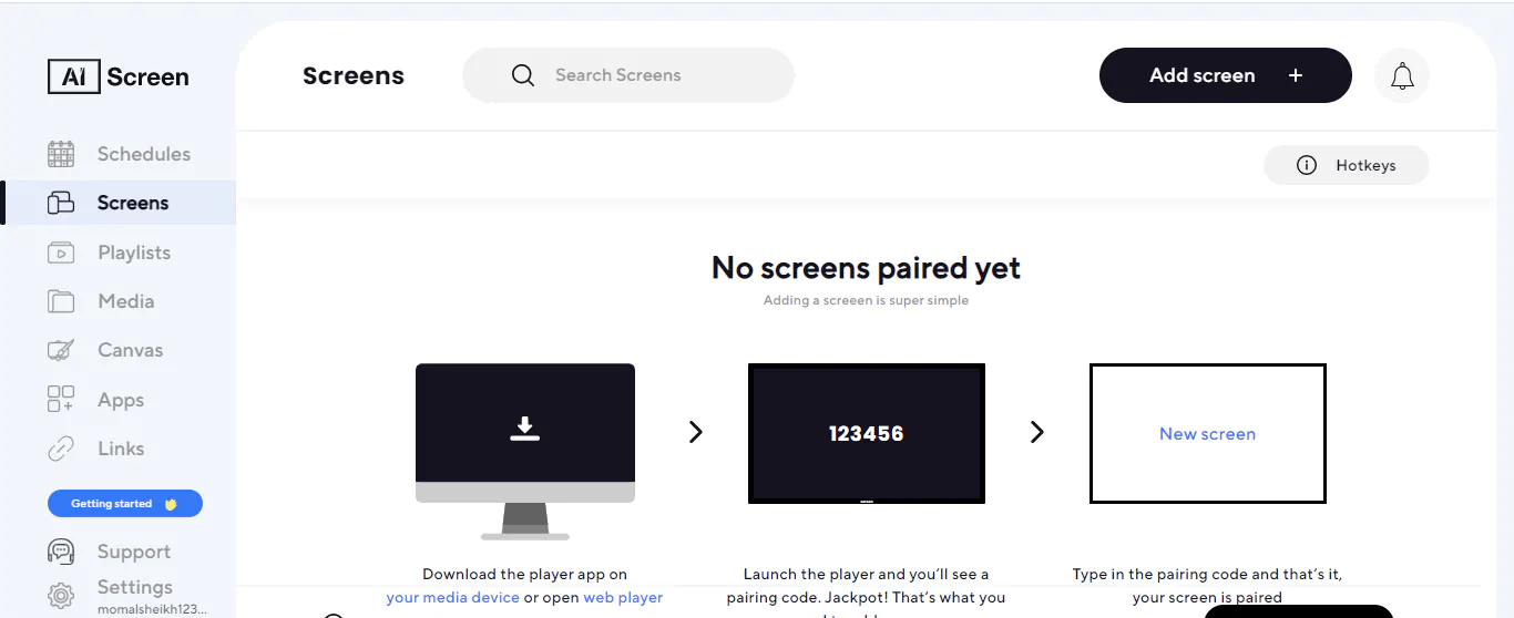 Pair your TV screen with AIScreen app